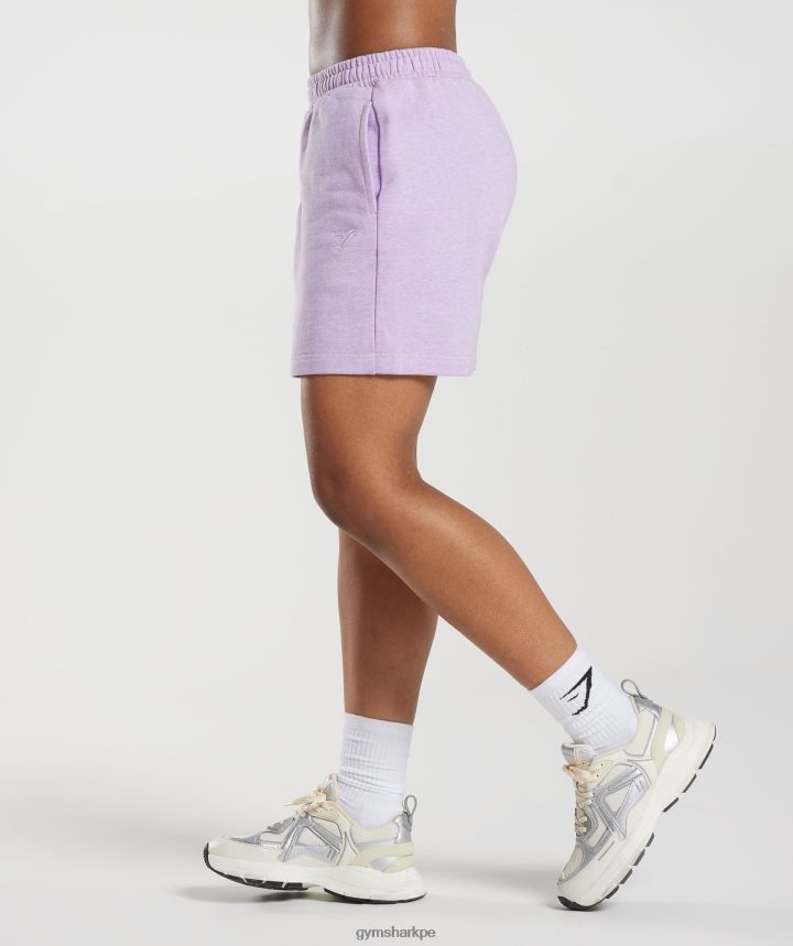 Gymsharkpantalones cortos de sudor de día de descanso mujer aura lila marga PFTJ2N70 ropa