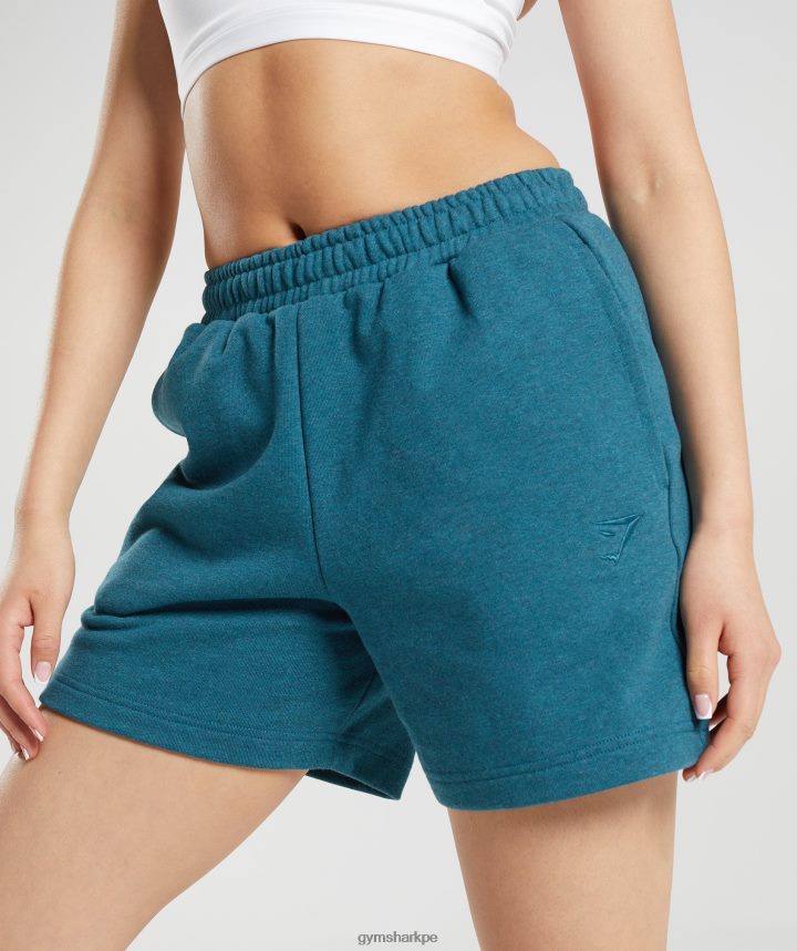 Gymsharkpantalones cortos de sudor de día de descanso mujer marga azul acero PFTJ2N59 ropa