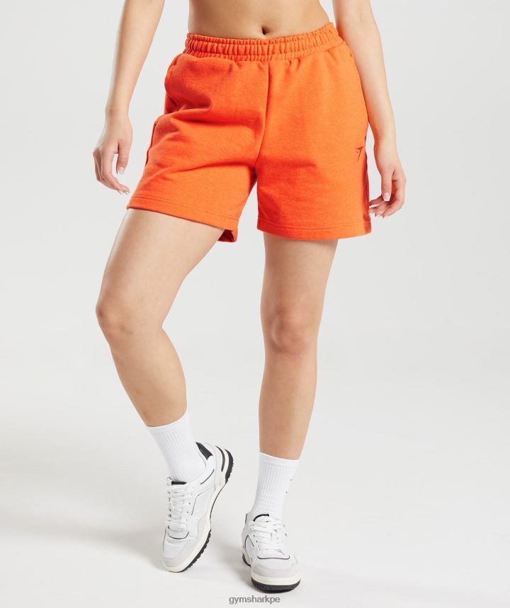Gymsharkpantalones cortos de sudor de día de descanso mujer marga naranja brillante PFTJ2N63 ropa