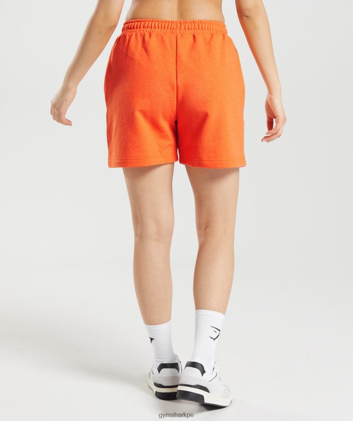 Gymsharkpantalones cortos de sudor de día de descanso mujer marga naranja brillante PFTJ2N63 ropa
