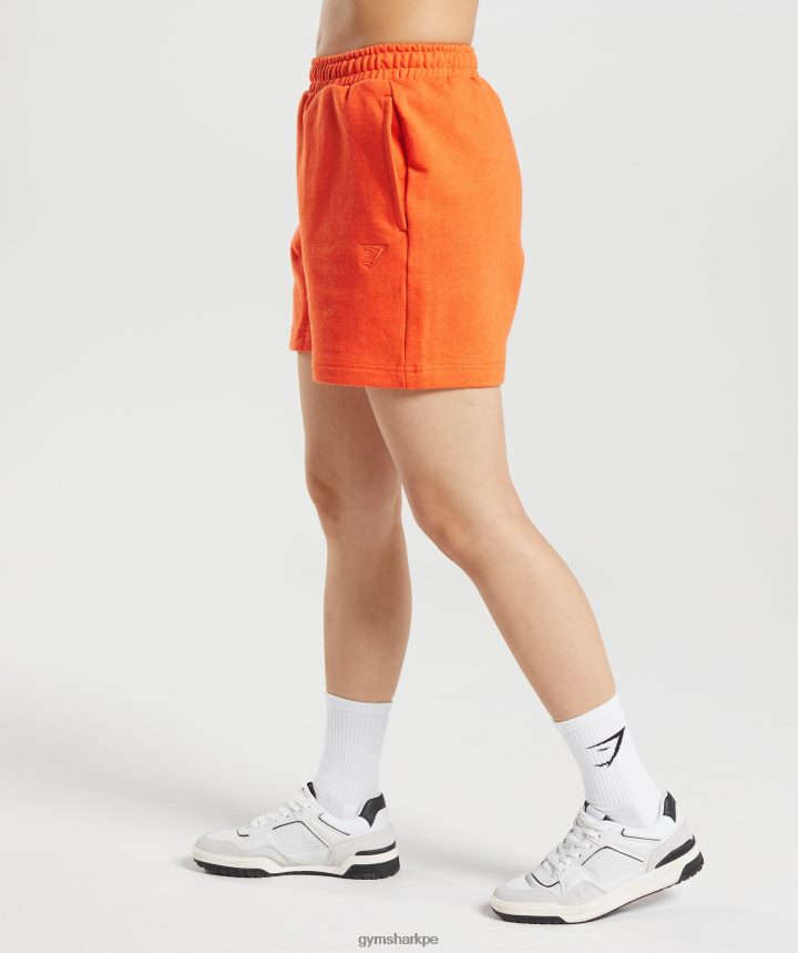 Gymsharkpantalones cortos de sudor de día de descanso mujer marga naranja brillante PFTJ2N63 ropa