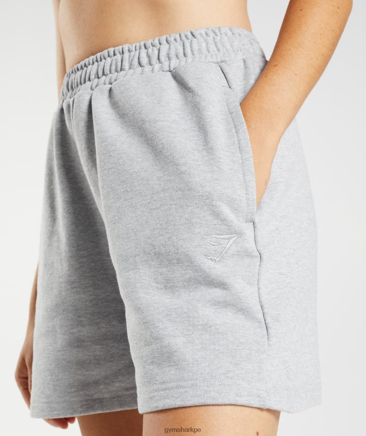 Gymsharkpantalones cortos de sudor de día de descanso mujer núcleo gris claro marga PFTJ2N58 ropa