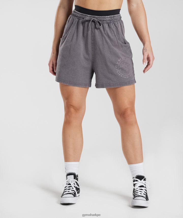 Gymsharkpantalones cortos holgados heredados mujer gris titanio/lavado ácido PFTJ2N107 ropa