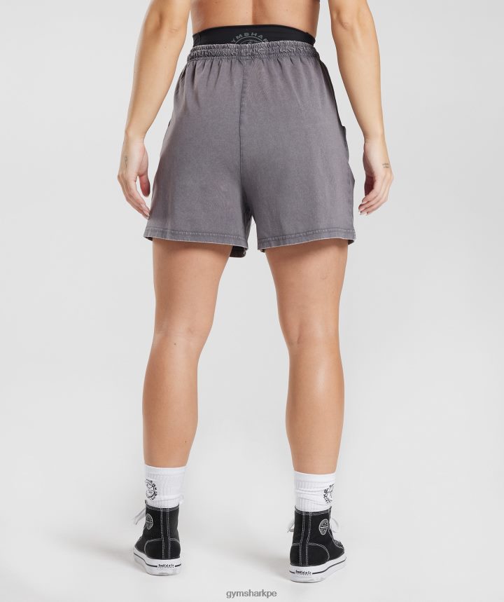 Gymsharkpantalones cortos holgados heredados mujer gris titanio/lavado ácido PFTJ2N107 ropa