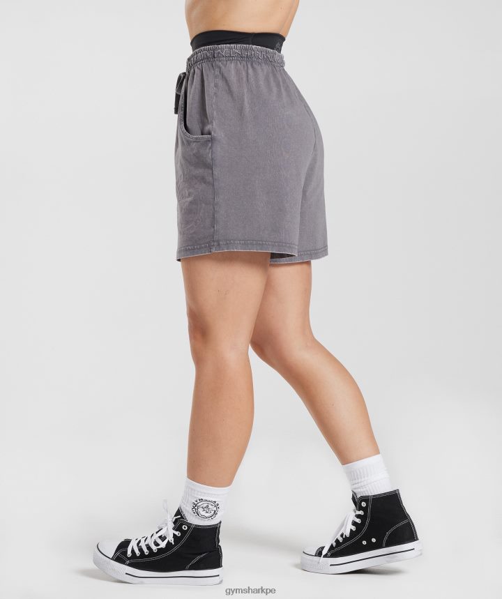 Gymsharkpantalones cortos holgados heredados mujer gris titanio/lavado ácido PFTJ2N107 ropa