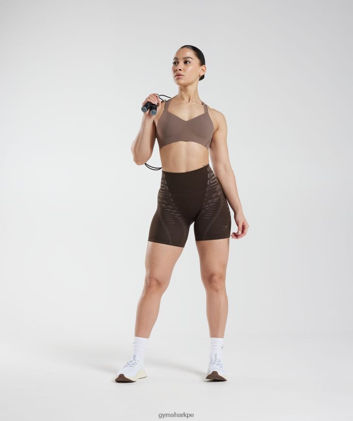 Gymsharkpantalones cortos ilimitados mujer marrón archivo/marrón trufa PFTJ2N111 ropa