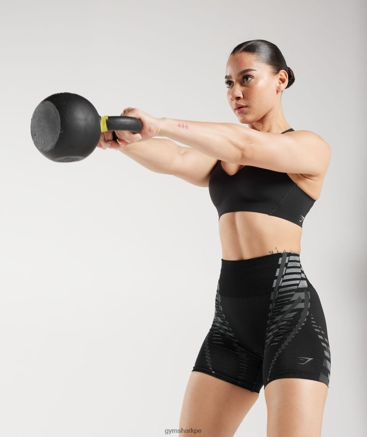 Gymsharkpantalones cortos ilimitados mujer negro/gris claro PFTJ2N105 ropa