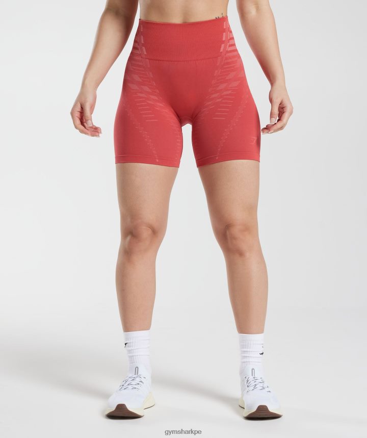 Gymsharkpantalones cortos ilimitados mujer rojo secado al sol/rosa terracota PFTJ2N109 ropa