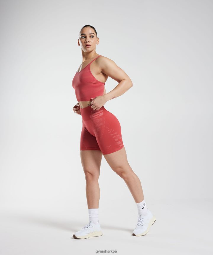 Gymsharkpantalones cortos ilimitados mujer rojo secado al sol/rosa terracota PFTJ2N109 ropa