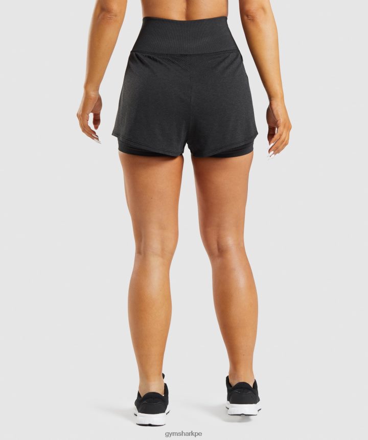 Gymsharkshorts 2 en 1 vital sin costuras 2.0 mujer marga negra PFTJ2N88 ropa
