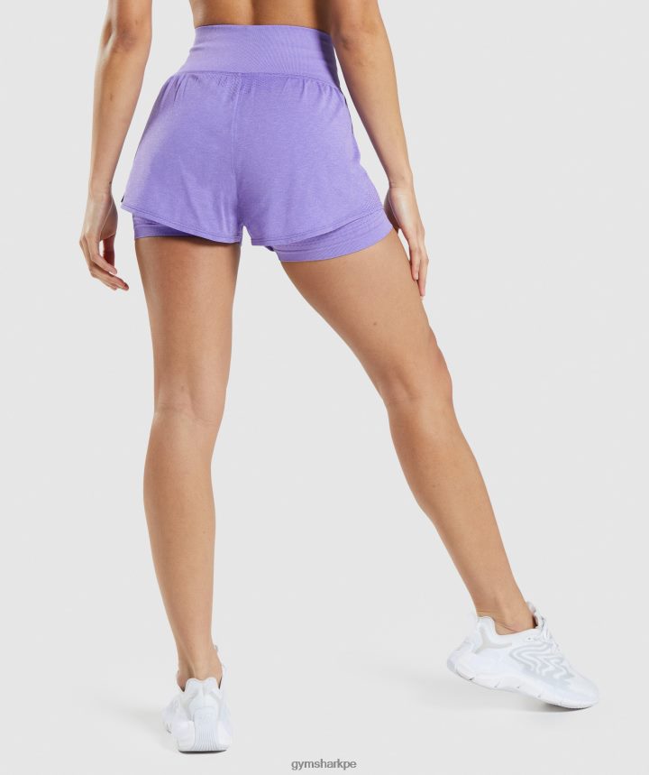 Gymsharkshorts 2 en 1 vital sin costuras 2.0 mujer marga púrpura brillante PFTJ2N79 ropa