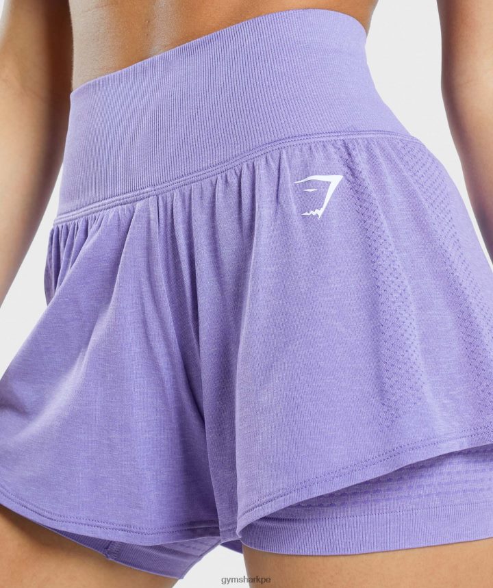 Gymsharkshorts 2 en 1 vital sin costuras 2.0 mujer marga púrpura brillante PFTJ2N79 ropa