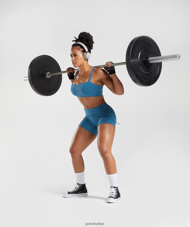 Gymsharkshorts ajustados fruncidos legacy mujer junto al lago azul PFTJ2N8 ropa