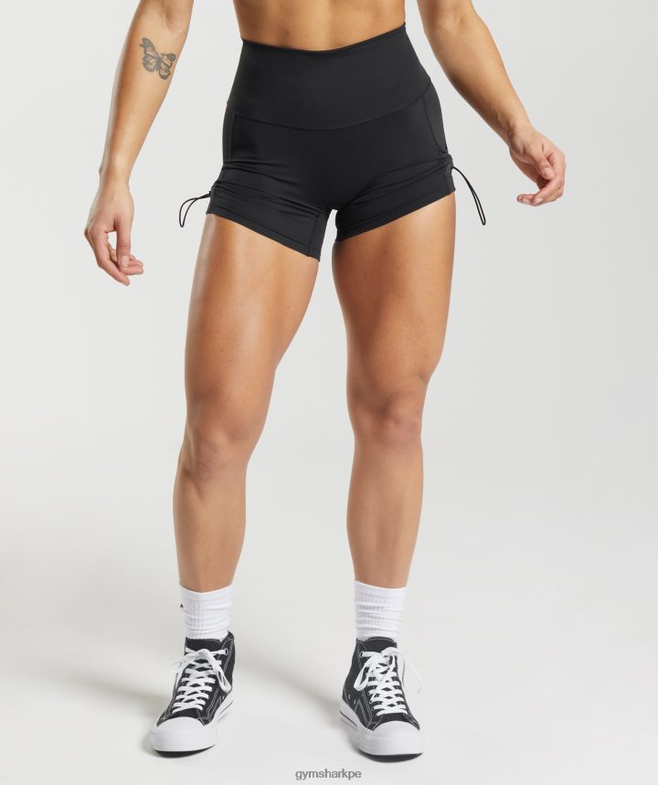 Gymsharkshorts ajustados fruncidos legacy mujer negro PFTJ2N12 ropa