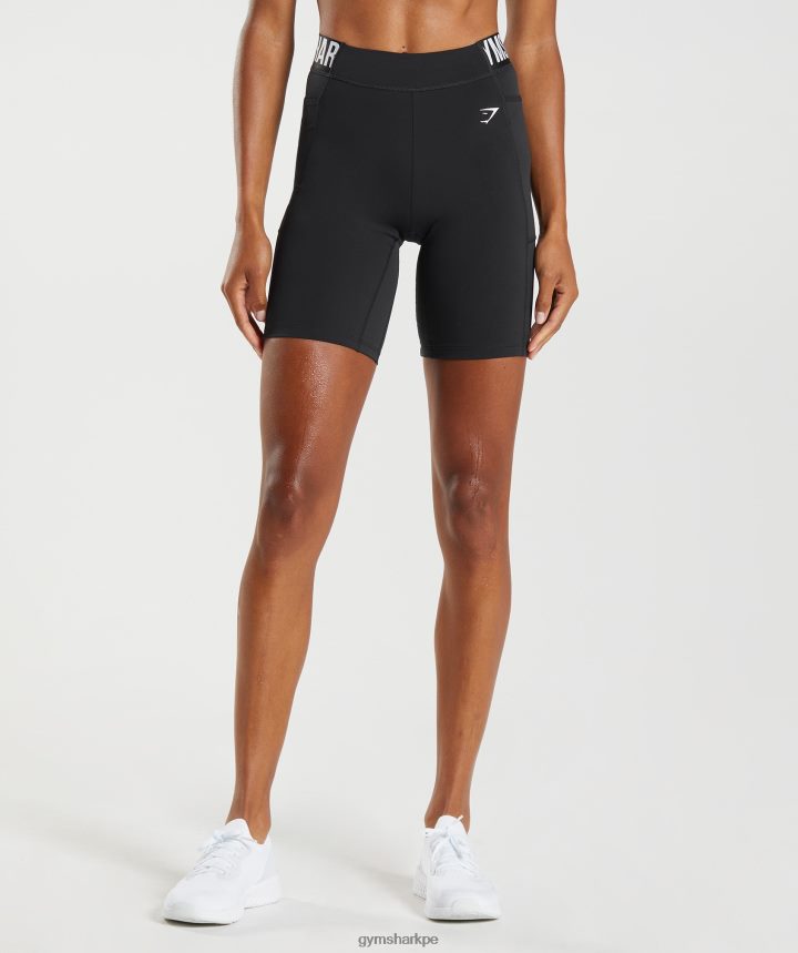 Gymsharkshorts de ciclismo de marca de entrenamiento mujer negro PFTJ2N90 ropa