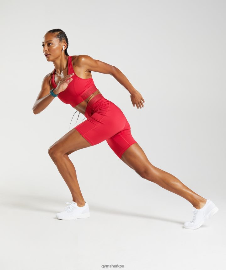 Gymsharkshorts de ciclismo de marca de entrenamiento mujer salsa roja PFTJ2N73 ropa