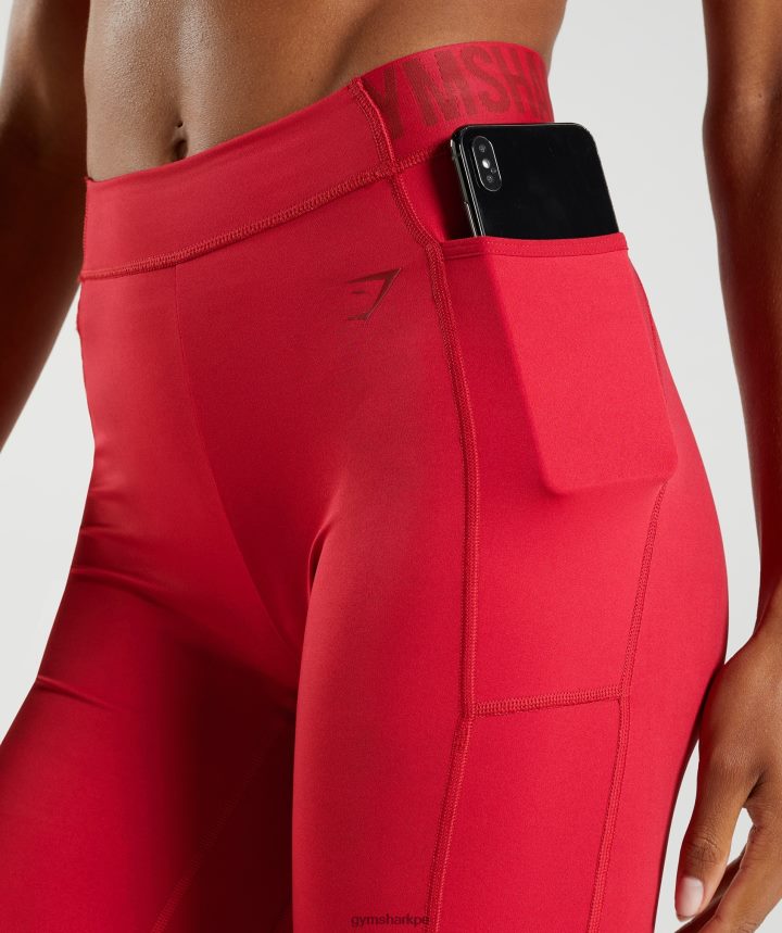 Gymsharkshorts de ciclismo de marca de entrenamiento mujer salsa roja PFTJ2N73 ropa