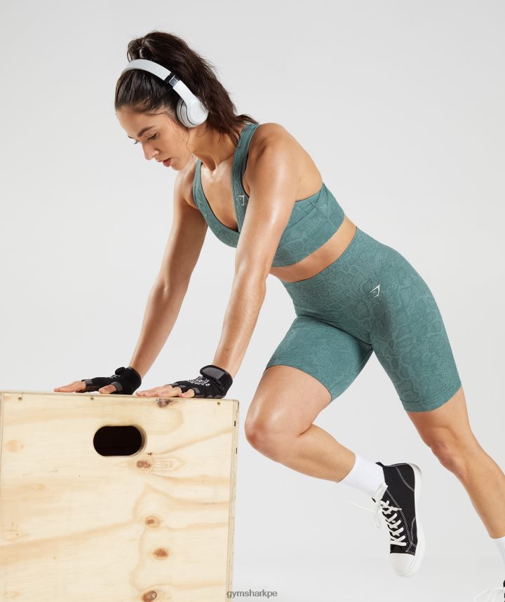 Gymsharkshorts de ciclismo sin costuras adapt animal mujer azul iceberg/azul trueno PFTJ2N54 ropa