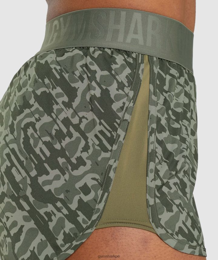Gymsharkshorts de entrenamiento holgados mujer impresión verde PFTJ2N77 ropa