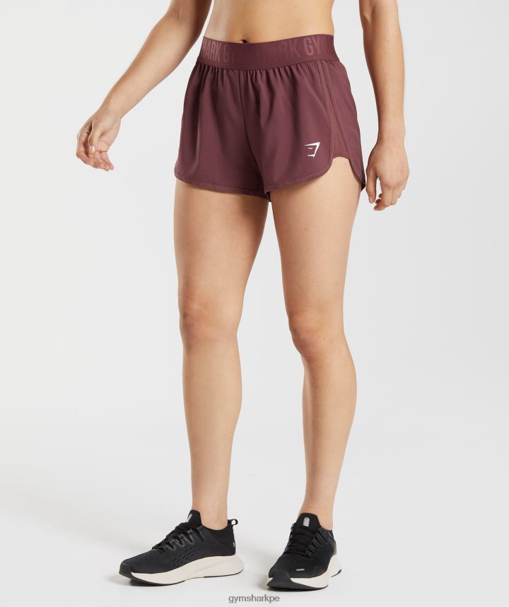 Gymsharkshorts de entrenamiento holgados mujer marrón cereza PFTJ2N76 ropa