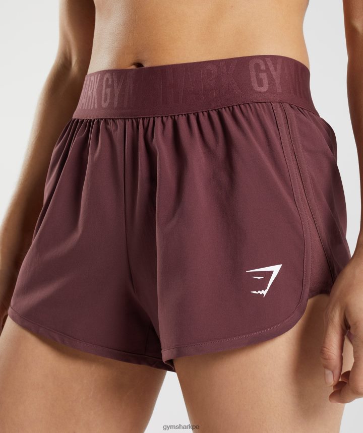 Gymsharkshorts de entrenamiento holgados mujer marrón cereza PFTJ2N76 ropa