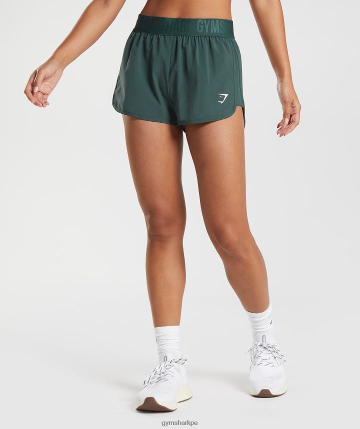 Gymsharkshorts de entrenamiento holgados mujer verde obsidiana PFTJ2N95 ropa