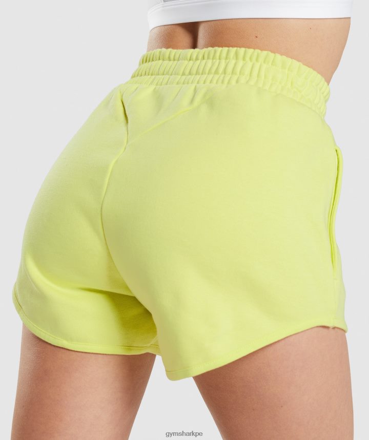 Gymsharkshorts deportivos de entrenamiento mujer luciérnaga verde PFTJ2N49 ropa