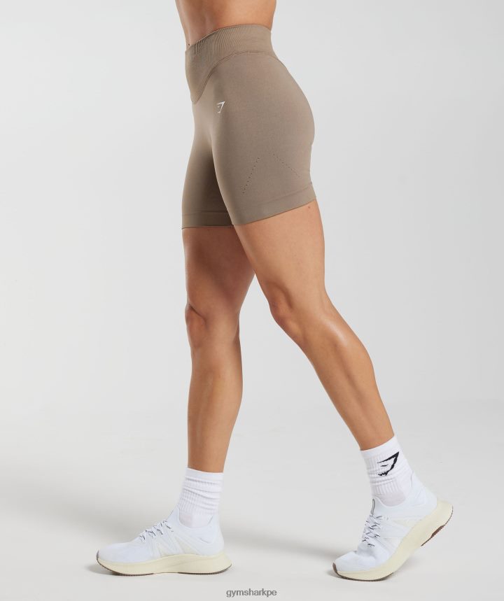 Gymsharkshorts deportivos sin costuras mujer marrón fósil PFTJ2N20 ropa