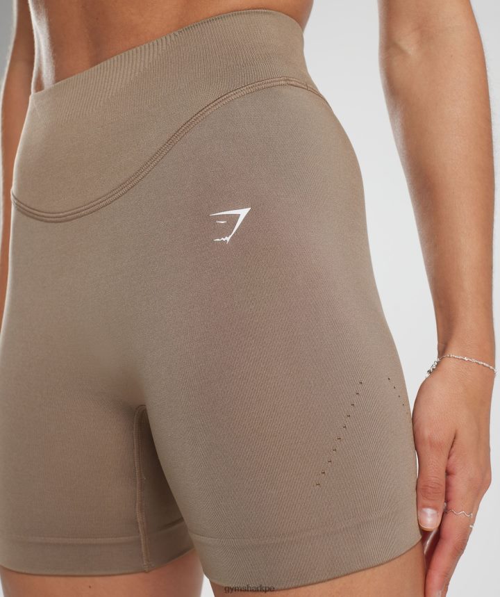 Gymsharkshorts deportivos sin costuras mujer marrón fósil PFTJ2N20 ropa