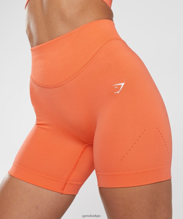 Gymsharkshorts deportivos sin costuras mujer naranja aeroespacial PFTJ2N102 ropa