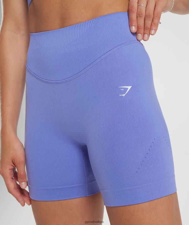 Gymsharkshorts deportivos sin costuras mujer uva azul PFTJ2N17 ropa