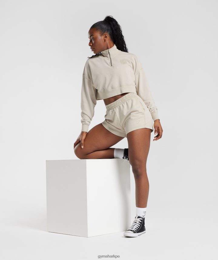 Gymsharkshorts deportivos universitarios mujer hongo marrón PFTJ2N82 ropa