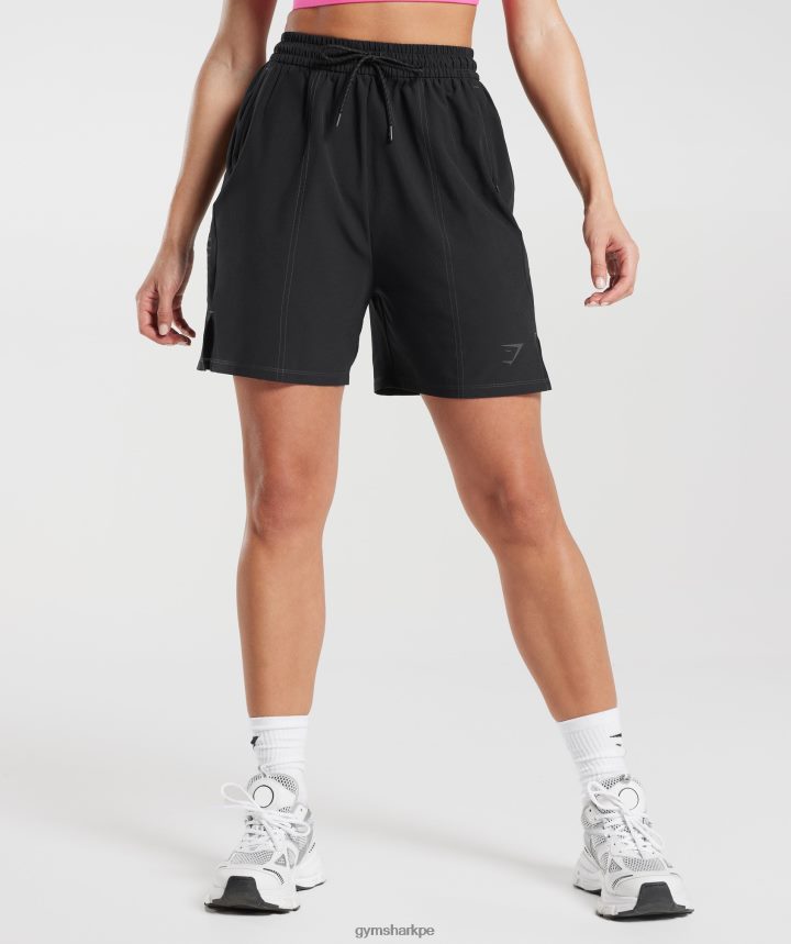 Gymsharkshorts tejidos deportivos mujer negro PFTJ2N29 ropa