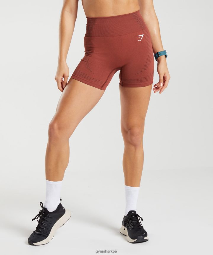 Gymsharkshorts vitales sin costuras 2.0 mujer marga rojo ladrillo PFTJ2N13 ropa