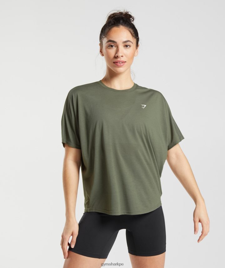 Gymsharkcamiseta súper suave mujer aceituna polvorienta PFTJ2N489 ropa