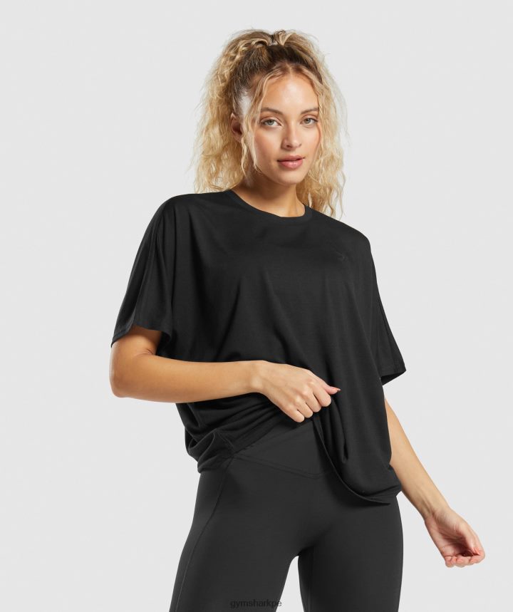 Gymsharkcamiseta súper suave mujer negro PFTJ2N418 ropa