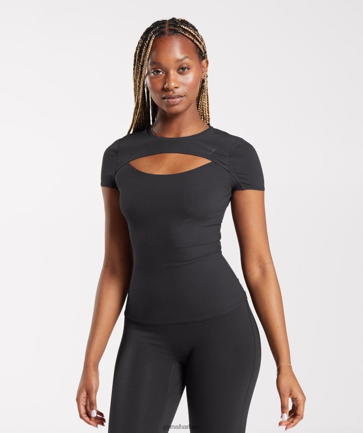 Gymsharkelevar la parte superior mujer negro PFTJ2N424 ropa