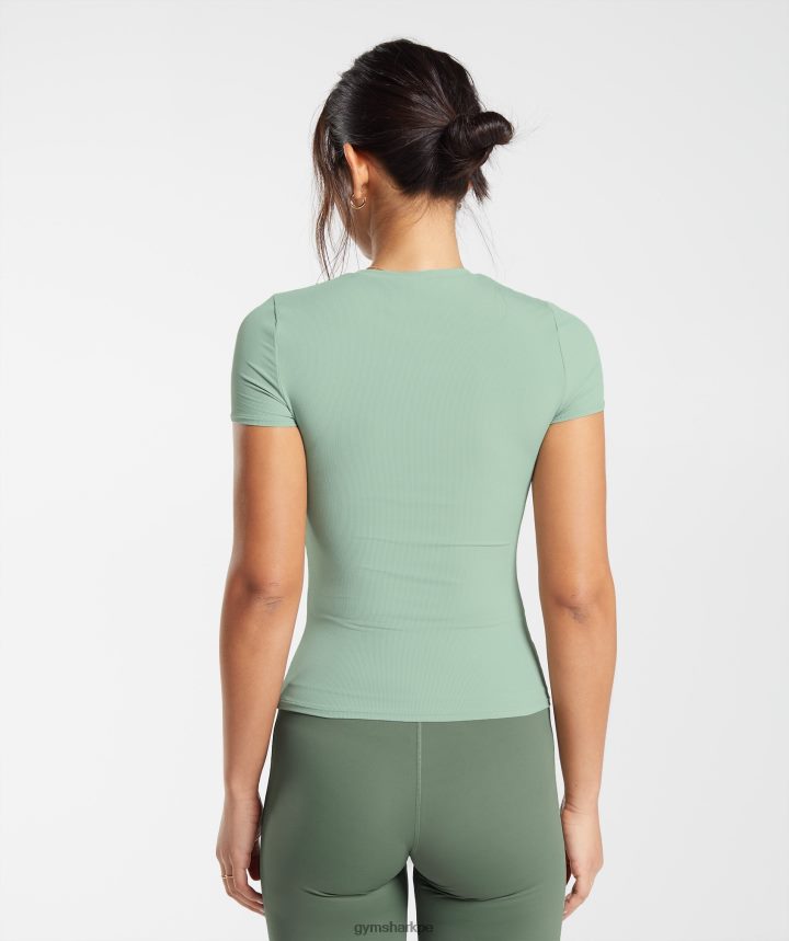 Gymsharkelevar la parte superior mujer verde salvia del desierto PFTJ2N445 ropa