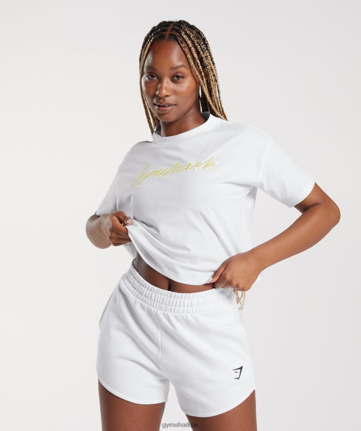 Gymsharkplayera midi con gráfico bordado mujer blanco PFTJ2N414 ropa