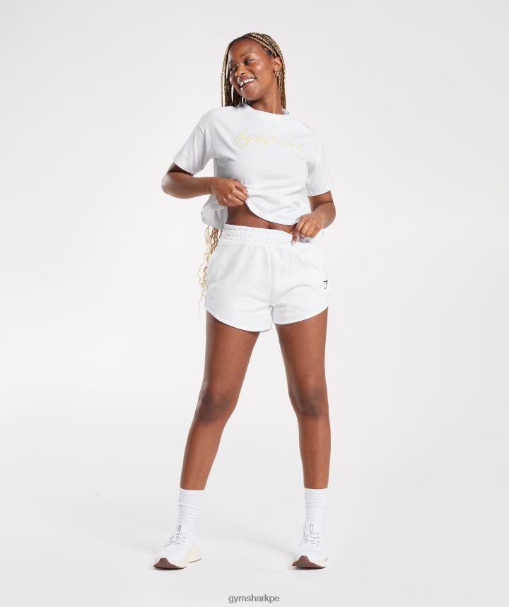 Gymsharkplayera midi con gráfico bordado mujer blanco PFTJ2N414 ropa