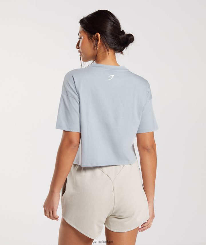 Gymsharkplayera midi con gráfico bordado mujer piedra de rio gris PFTJ2N486 ropa