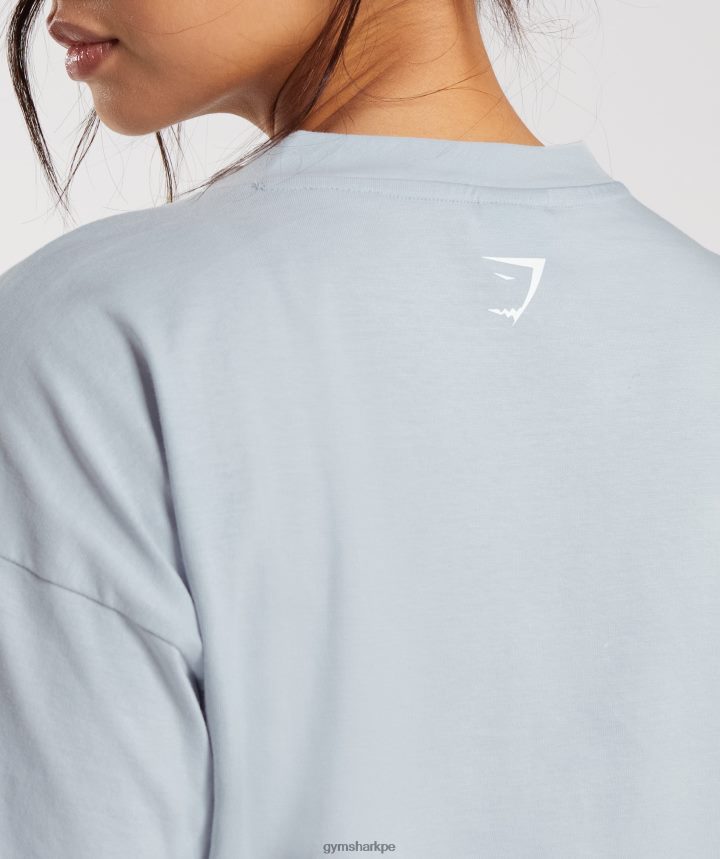 Gymsharkplayera midi con gráfico bordado mujer piedra de rio gris PFTJ2N486 ropa