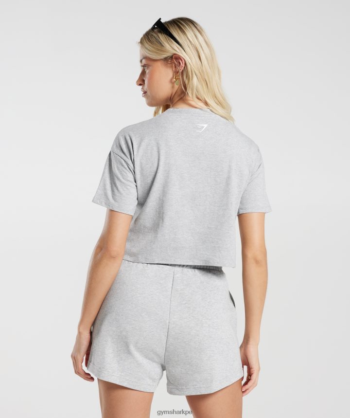 Gymsharktop midi de durazno fuerte mujer marga gris claro PFTJ2N427 ropa