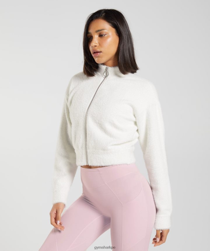 Gymsharkchamarra tejida con pestañas whitney mujer tragaluz blanco PFTJ2N409 ropa