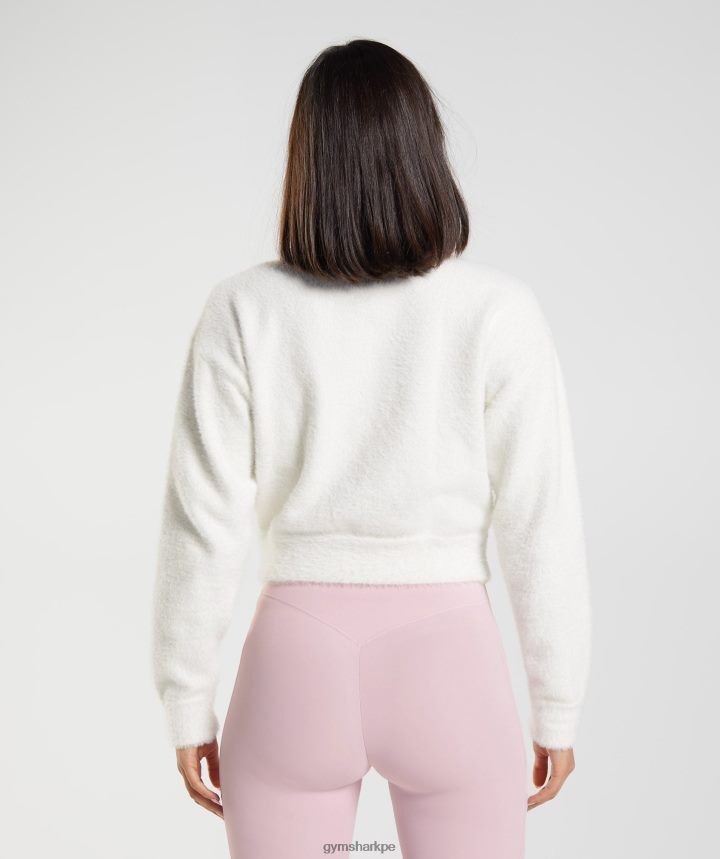 Gymsharkchamarra tejida con pestañas whitney mujer tragaluz blanco PFTJ2N409 ropa