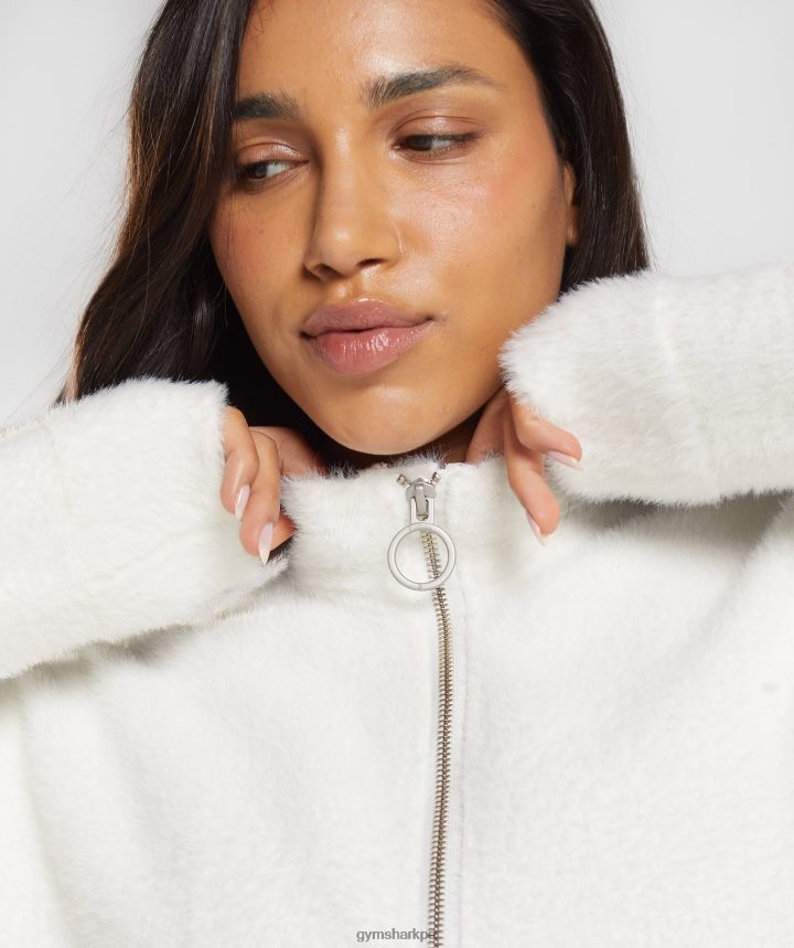 Gymsharkchamarra tejida con pestañas whitney mujer tragaluz blanco PFTJ2N409 ropa