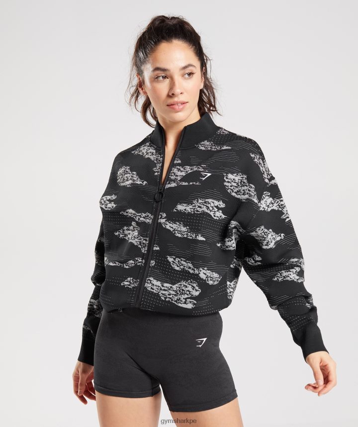 Gymsharkchaqueta de chándal Adapt Camo sin costuras mujer negro/gris claro PFTJ2N383 ropa