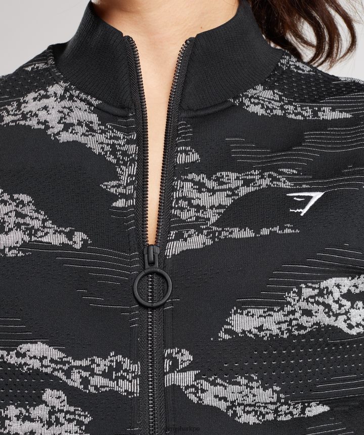 Gymsharkchaqueta de chándal Adapt Camo sin costuras mujer negro/gris claro PFTJ2N383 ropa