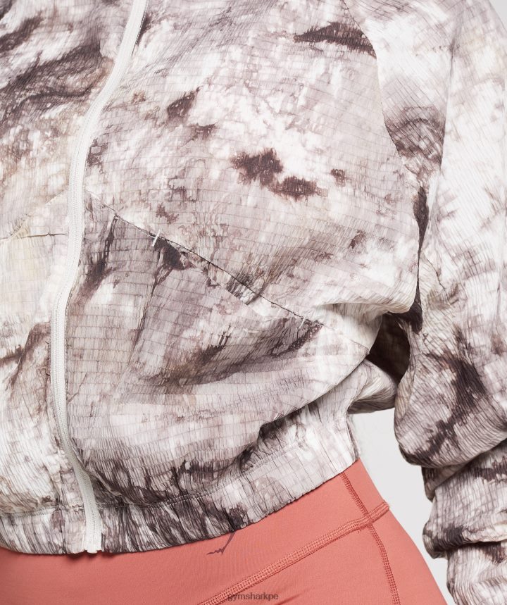 Gymsharkchaqueta tejida elevada mujer tinte en aerosol marrón cemento PFTJ2N367 ropa