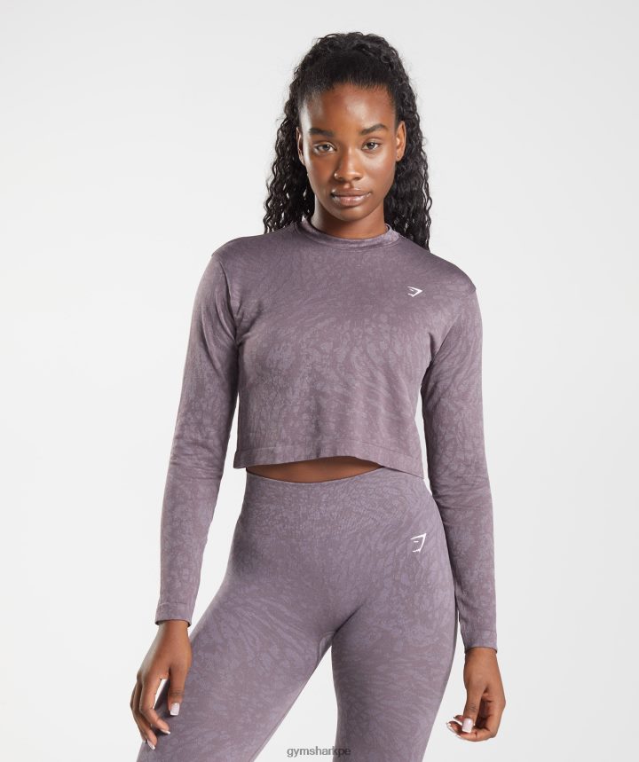 Gymsharktop de manga larga sin costuras adapt animal mujer salvaje | almizcle lila PFTJ2N472 ropa